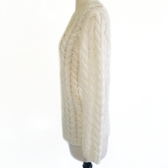 JOE FRESH NWT Ivory Cable Knit Crew Neck Sweater S - Picture 3 of 7